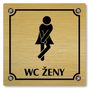 WC ženy, 100x100mm, zlatá, Kansas